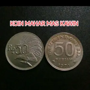 Koleksi Uang Koin 50 Rupiah cendrawasih Souvenir Mahar Logam Coin Antik Kuno Jadul Langka Burung Cendrawasih 1971