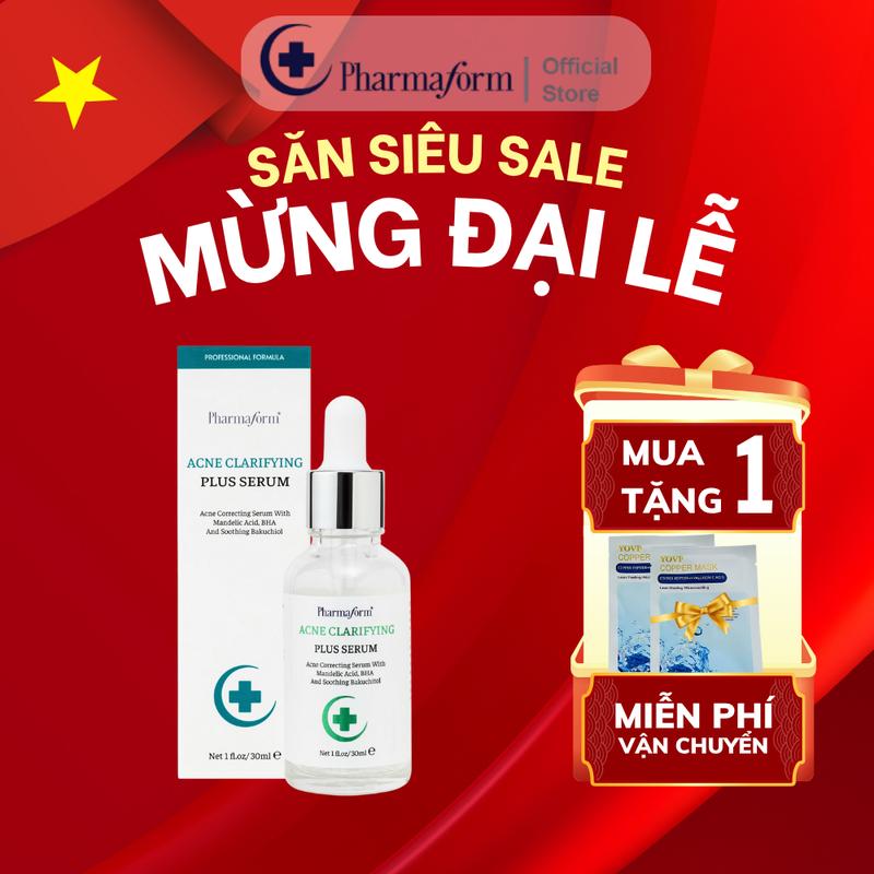 [NSX- BẢN MỚI] Tinh chất giảm mụn và ngăn ngừa mụn, se khít lỗ chân lông Serum Pharmaform xanh lá Acne Clarifying Plus Serum