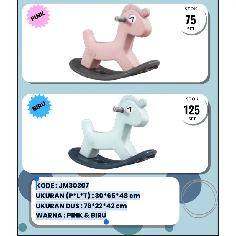Mainan anak kuda ayun kode JM30307