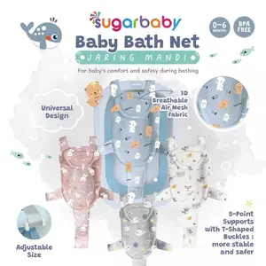 Sugar baby Ultrasoft Baby Bath Pillow & Bath net/Bantal Mandi Bayi dan Jaring Alas Duduk Bak Mandi Bayi
