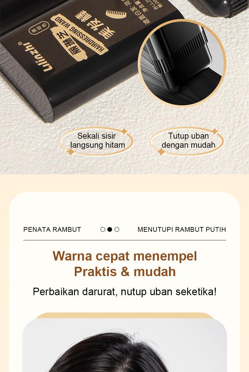 Lilinzhi Tongkat Pewarna Rambut Tanaman Hitam Murni Sekali Pakai Aman Tanpa Efek Samping Cocok untuk Menutupi Artefak Memudar Pewarna Rambut Hitam & Coklat di Rumah Penghitam Black Black Penghitam