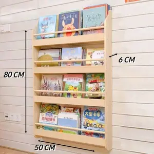 Rak tempat buku 4 susun rak susun serbaguna kayu