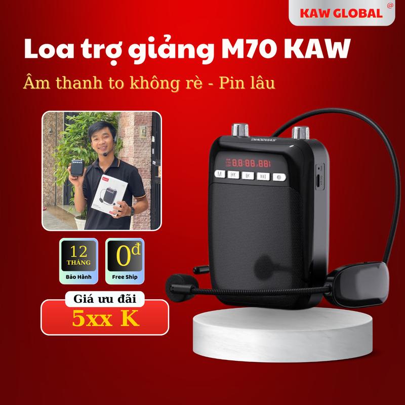KAW Loa trợ giảng KAW K800 Âm thanh to không rè Kèm Mic Cài Đầu Không Dây Pin lâu USB MicroSD FM AUX IN Hỗ trợ bảo hành 12 THÁNG