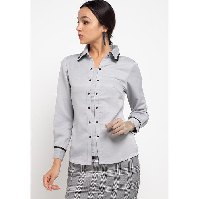 Gambar FAME - Blouse Lengan Panjang Abu-abu - 9211660 - Abu-abu, S dari FAME Official Kota Surabaya Tokopedia