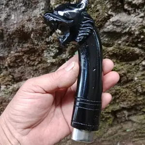 gagang golok ukir macan pjng 16cm