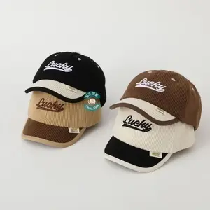 Topi BASEBALL Corduroy Anak-BOSTON x LUCKY x DIDICUTE TWO TONE-Unisex-New Korean Model