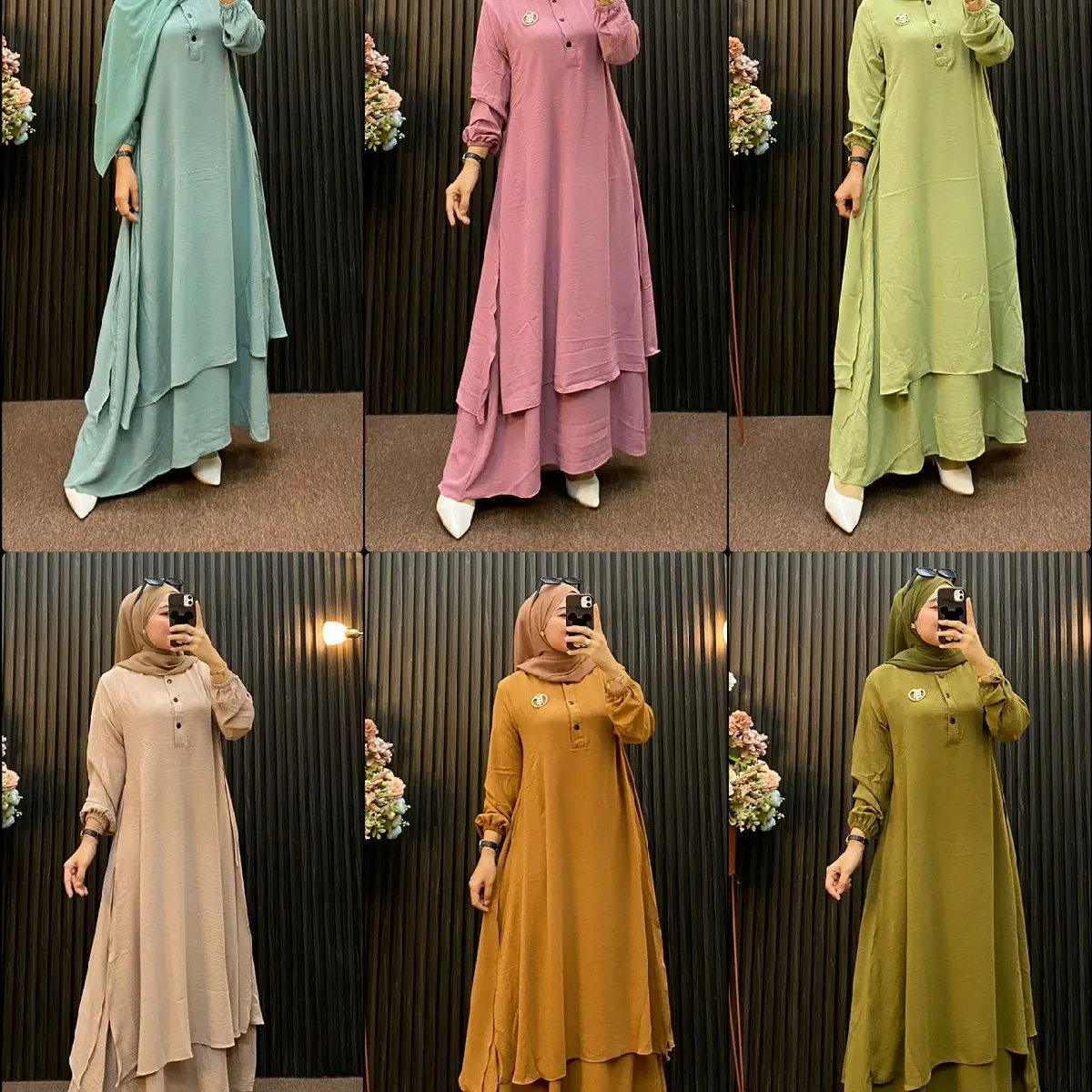 gamis malaysia, gamis Wanita Muslim Dewasa termurah crinkle premium anggun