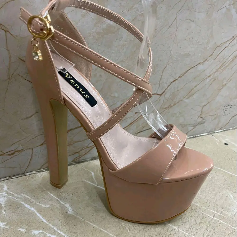Korean Pageant Heels For ladies High Heel (6.8 inches) Open Toe Elegant Classy Stylish Women Heeled Padded Buckle Fashion Shoes