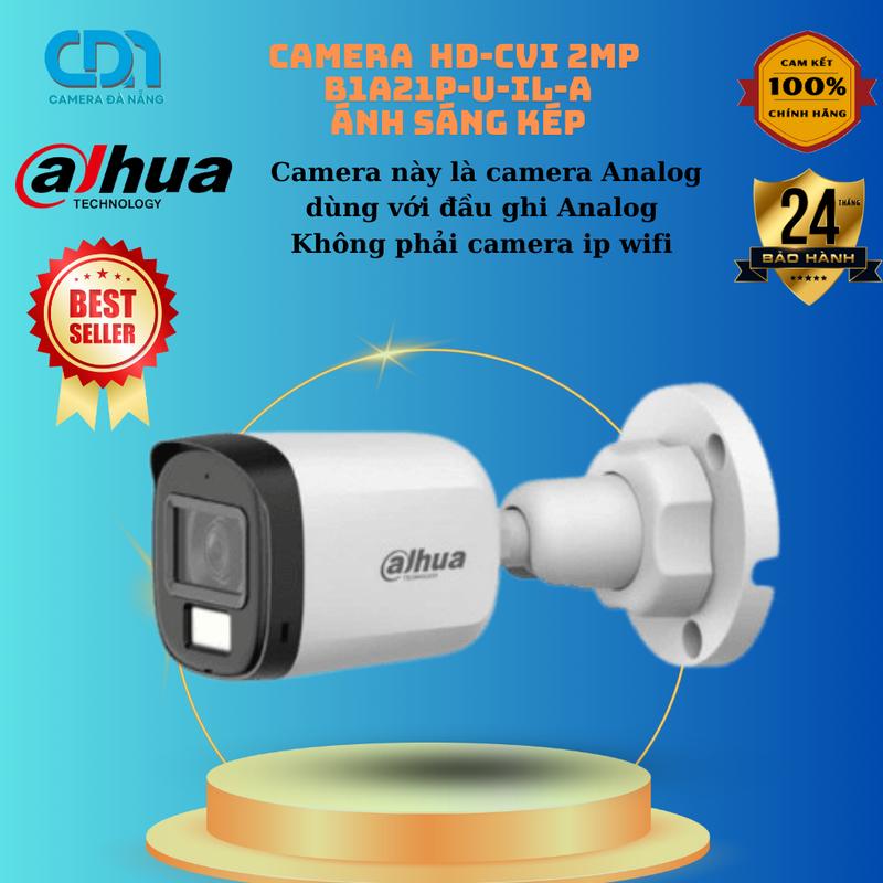 Camera Dahua có màu ban đêm, có mic thu âm DH-HAC-B1A21P-U-IL-A