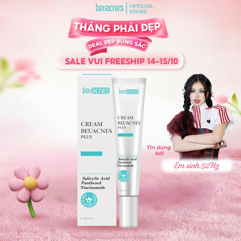 Kem Mụn BEUACNES PLUS - 15g - Hỗ Trợ Giảm Mụn, Sáng Da, Mờ Thâm Mụn, Dưỡng Ẩm Da, Giải Pháp An Toàn Cho Làn Da Mụn, Skincare Chăm Sóc Da Dưỡng Ẩm Da Làm Đẹp Da Nữ Women - TM43 chấm mụn gel đẩy đầu đen phục hồi giammun chính hãng lot mun ủ beauty