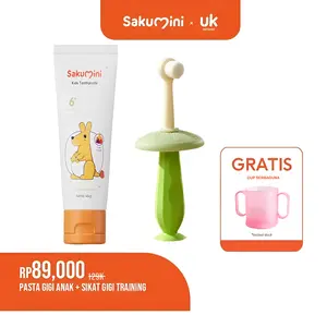 Sakumini Paket Hemat Bundling Pasta Gigi &Sikat Gigi Anak FREE Gelas Kumur