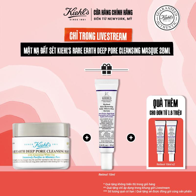 [MEGA SALE 8.8] Mặt nạ đất sét Kiehl's since 1851 Rare Earth Deep Pore Cleansing Masque 28ml