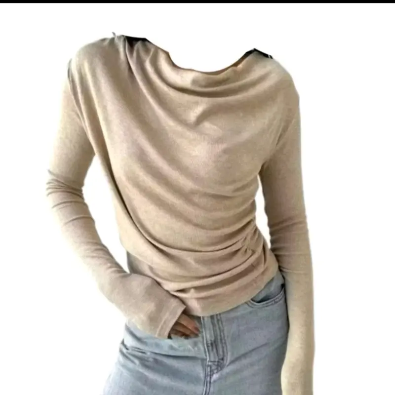 APRIL TOP |  Atasan Knit  Wanita Korean Top Baju Knit Wanita Lengan Panjang Basic Long Sleeve Standar Rib 1