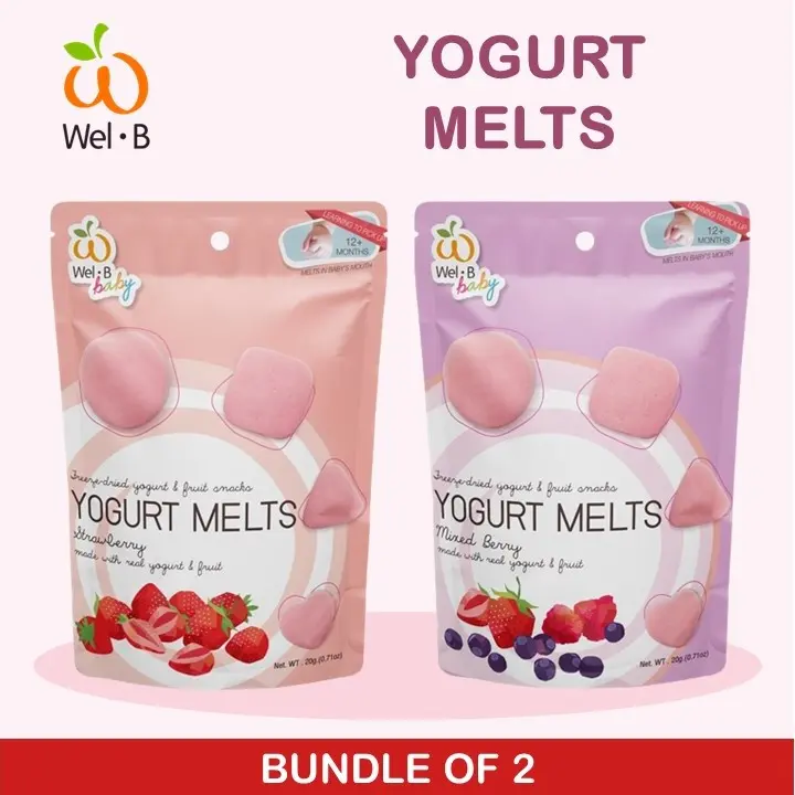 WelB Freeze Dried Yogurt Melts x 2 pack - Snack for Babies 12 Months and Above, HALAL Certified
