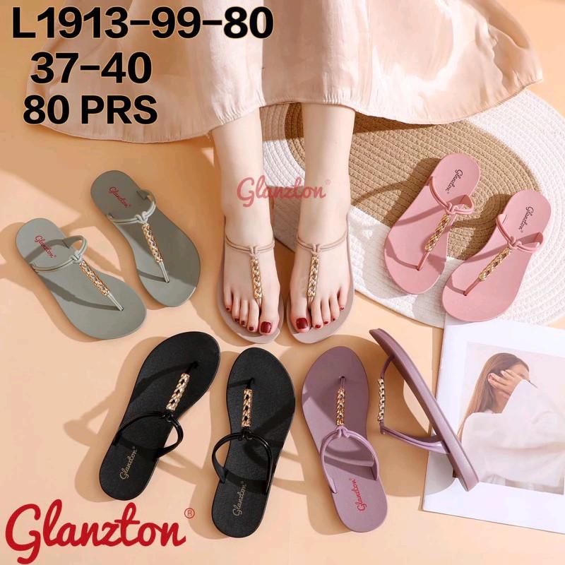 sandal jelly glanzton sandal jepit tali chrome terbaru Wanita 0