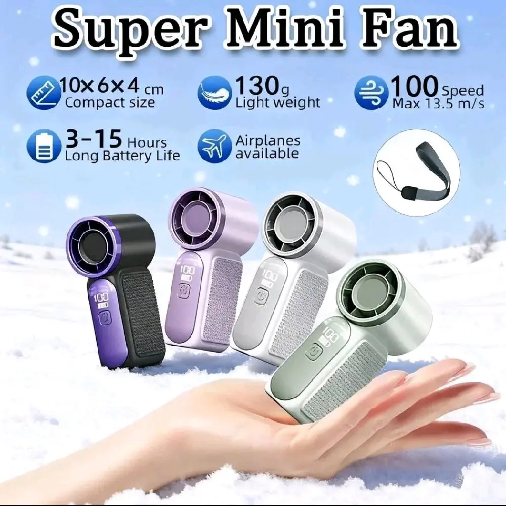 Kipas Genggam Kecepatan Tinggi X688 Kipas Tangan Digital Super Mini dengan Layar Digital Ultra Compact & Portable Design