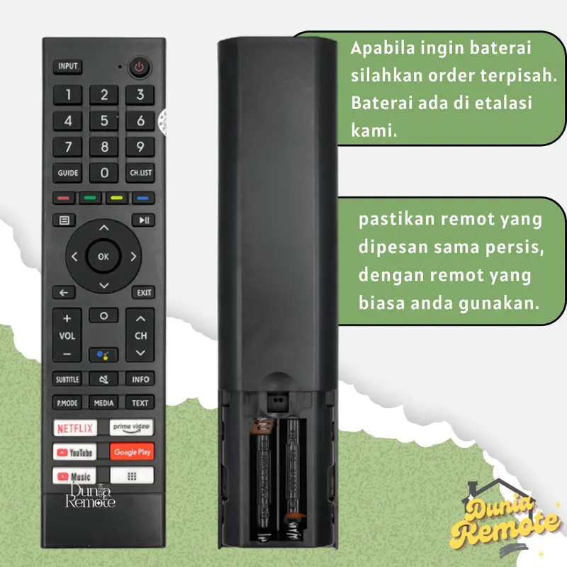 Remote Remot TV HISENSE Android Smart TV LED LCD UHD 4K 43A6500H 32A4200G 1