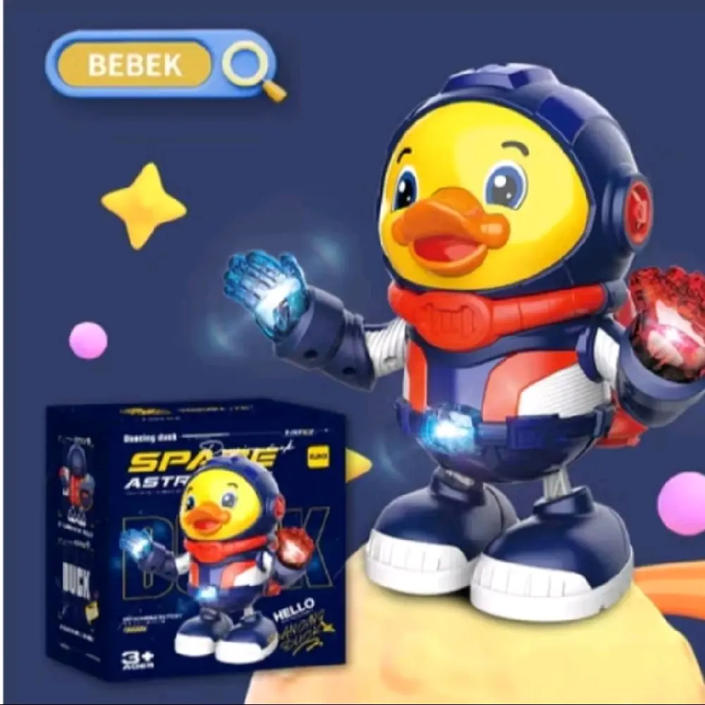 Mainan anak terbaru Robot Dancing Space Duck Bebek Joget dengan Musik & Lampu Bebek Astronot