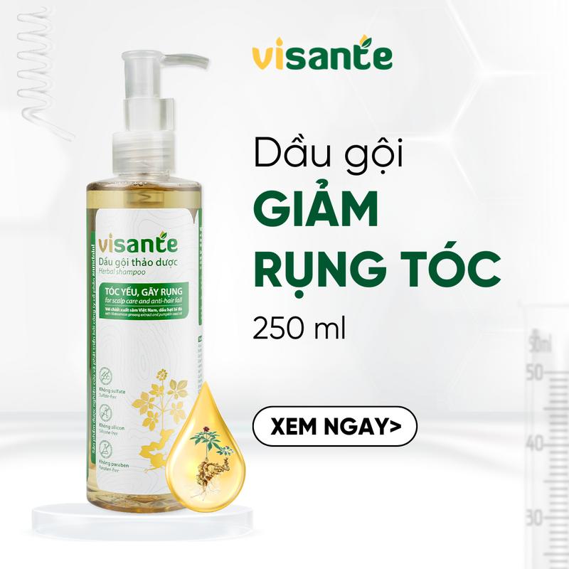 Dầu Gội Ngăn Rụng Tóc Và Dưỡng Tóc Chắc Khỏe VISANTE Từ Sâm Việt Nam 250ml