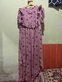 Product Review of Daster Wanita Ara Log Busui Frenly Renda Rimpel Panjang 135cm - Arab, Pendek, Dress, Bumil, Kancing, Rempel, Rayon, Balon, Motif from s**i r**u 0