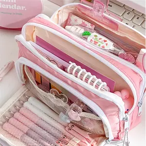 Tas Pensil Kawaii / Tempat Pensil 3 Lapis / Kapasitas Besar - Stationery Korea Unik Untuk Hadiah Sekolah