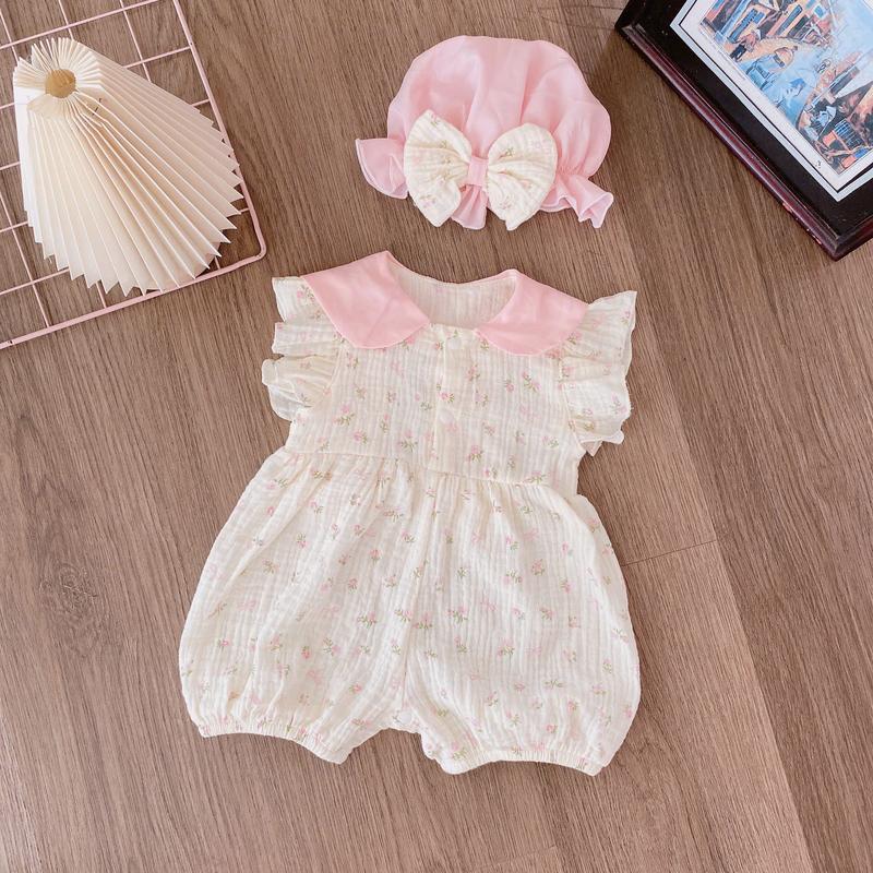  body tai thỏ hoa nhí hồng  cho bé gái size 3-11 kg 0-1 tuổi. Su shop chuyên thiết kế Váy Body cho Trẻ Sơ Sinh Đầy Tháng Thôi Nôi Sợi Tre 