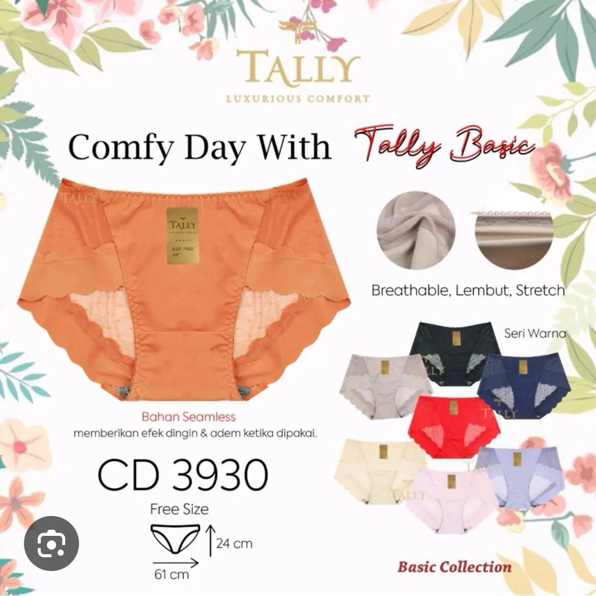 Celana dalam wanita tally seamleas Dewasa