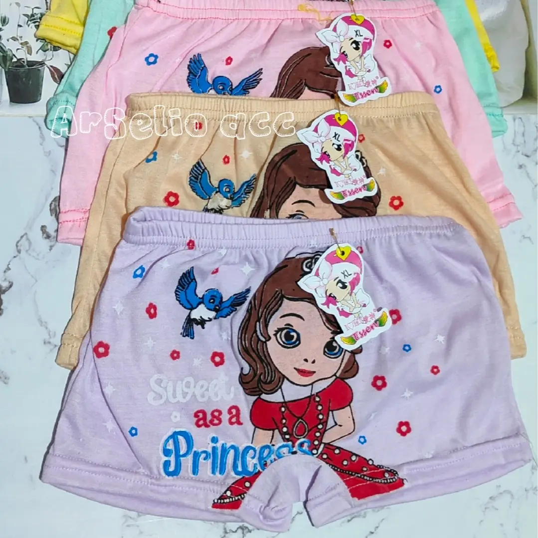 6 PCS CELANA DALAM ANAK MODEL BOXER,CELANA ESSEN BOXER ANAK PEREMPUAN,CD ANAK SEHARI HARI