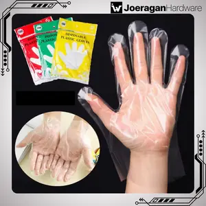 Sarung Tangan Plastik Bening Sekali Pakai Disposable Transparan Plastic Gloves Food Hand