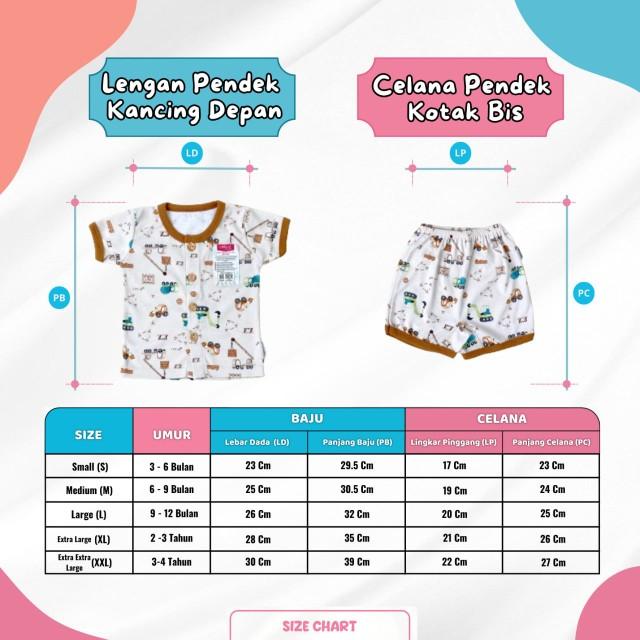Product Introduction of Little Q - BIS Rampel Baju Bayi Pendek Kancing Depan Celana Pendek 0