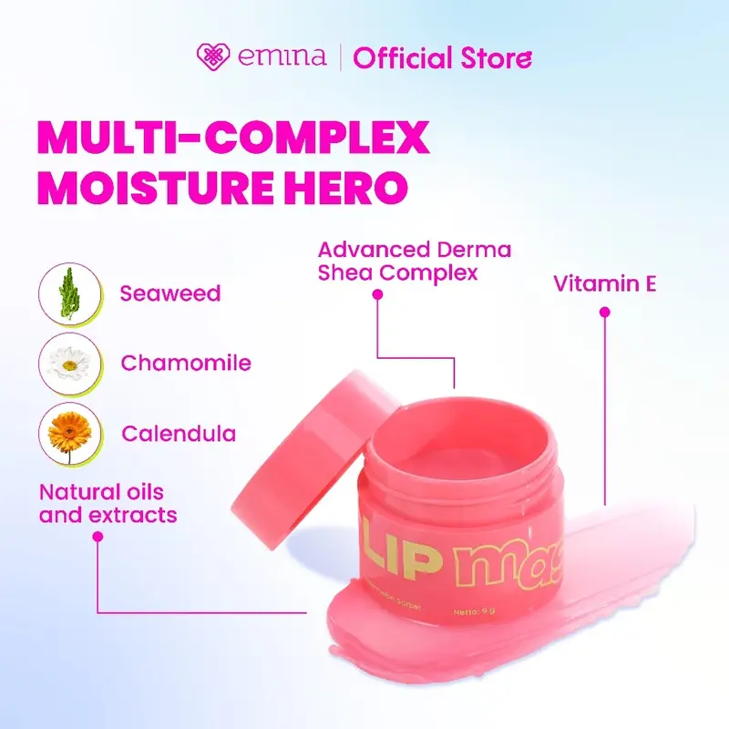 Emina Lip Mask 9gr Pelembab Bibir Kering | Lip Care 1