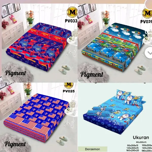 sarung kasur busa resleting motif anak // sprei resleting karakter ukuran 90 cm
