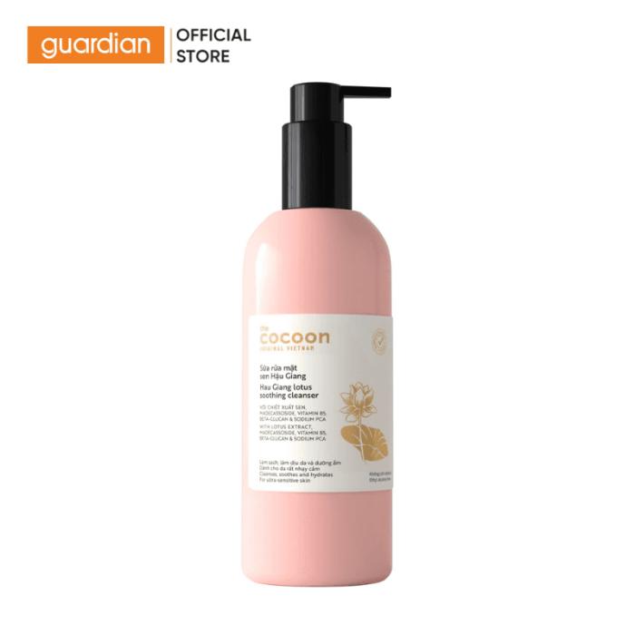  Sữa Rửa Mặt Sen Hậu Giang Cocoon Lotus Soothing Cleanser Làm Sạch Đa Nhiệm Dành Cho Da Rất Nhạy Cảm 310ml 