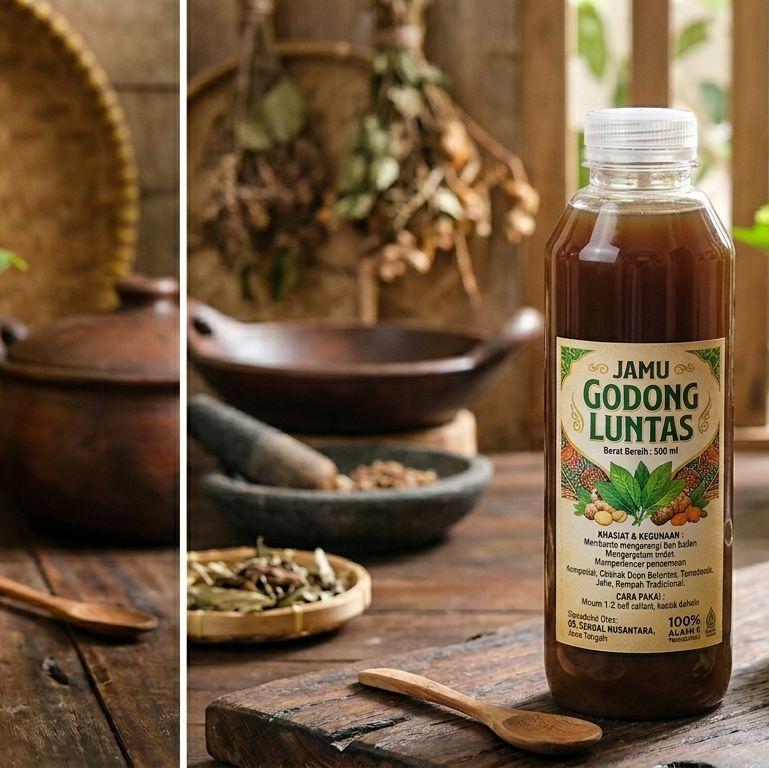 Jamu Godong Luntas 500ml segar banyak manfaat