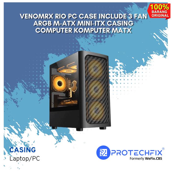 Jual VENOMRX RIO PC Case Include 3 Fan ARGB M-ATX MINI-ITX Casing ...