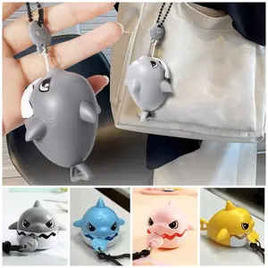 Yelloo!! Sharky Gantungan Kunci Ikan Hiu Gemes Mainan Viral Tiktok，Gantungan Kunci Hiu Kartun Imut Tarik Gigit Ganci