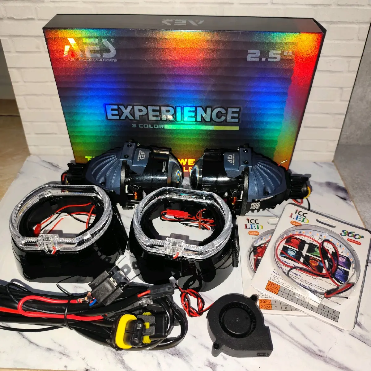 PAKET LENGKAP BILLED AES 3 WARNA TURBO SE ALL WEATHER 2,5 INCH 55 WATT