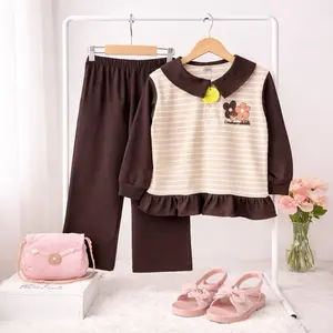 Setelan anak perempuan QONITA coklat Ummarakids