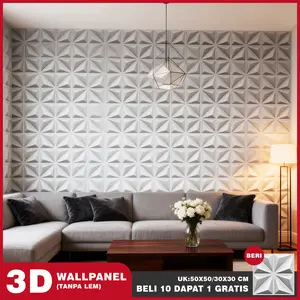 Home Decor -  (  BELI 10 GRATIS 1 !!! )  Wall Panel 3D PVC Wallpaper Dinding Wallpanel 50X50cm/30x30cm A13