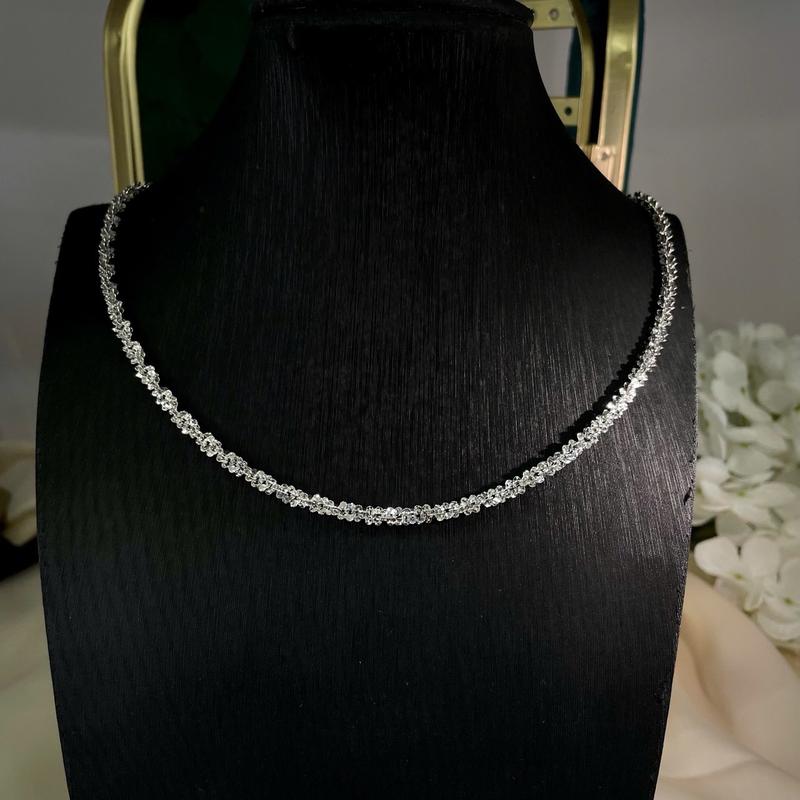 Dây Chuyễn Nữ Bạc S925 Xoắn Hoa Mai Móc Máy Siêu Sáng - DC56