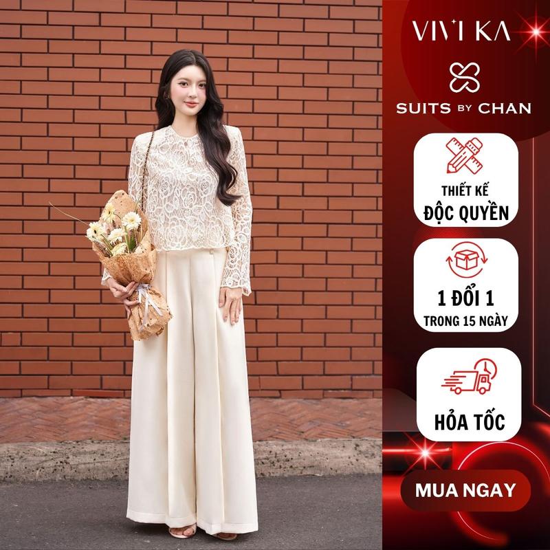 Quần ống suông nữ Mirven SUITS BY CHAN VIVIKA quần dài form rộng thanh lịch trẻ trung vải mịn đi làm dự tiệc gặp đối tác đi chơi noel tết giáng sinh