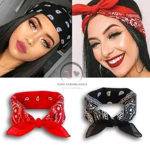 BANDANA SLAYER CATTON 100% MULTIFUNGSI UKURAN 53×53/HIP HOP SQUARE SCARF SLAYER BANDANA Headbands sapu tangan motor kain untuk Aksesoris Cewe Retro