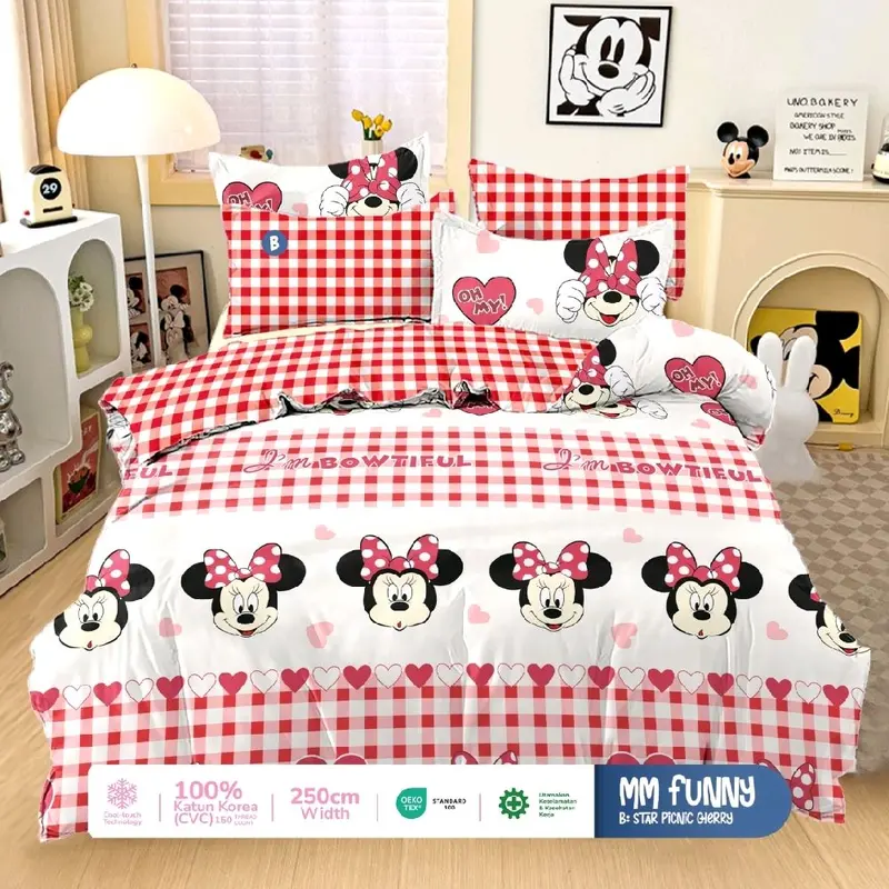 Bedcover Set Motif Terbaru Katun Star Anak Ukrn 160x200 - 200x200 1