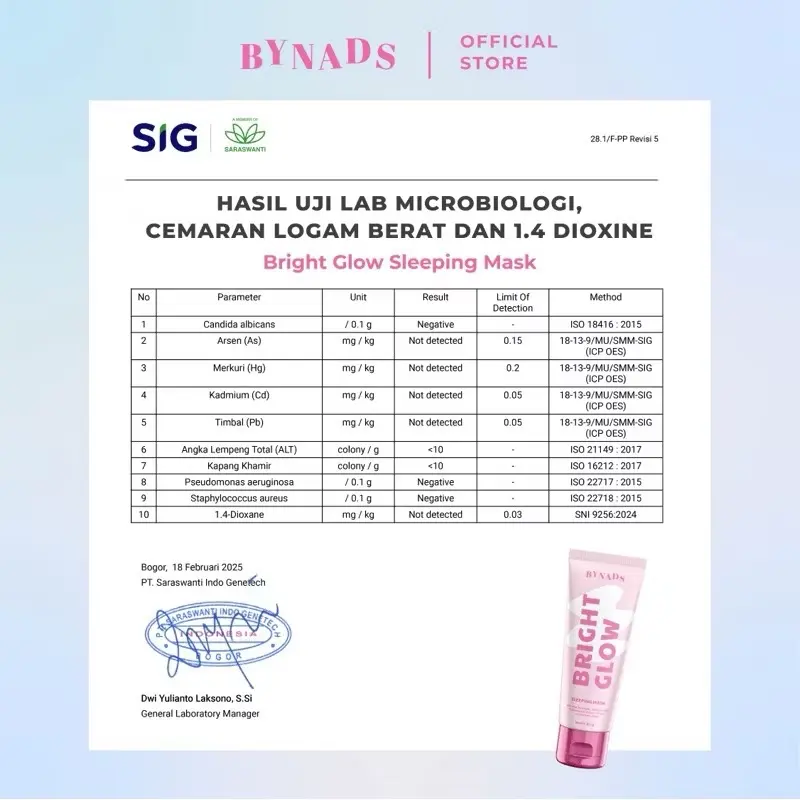 BYNADS SLEEPING MASK BRIGHT GLOW SALMON DNA 50 ML 6
