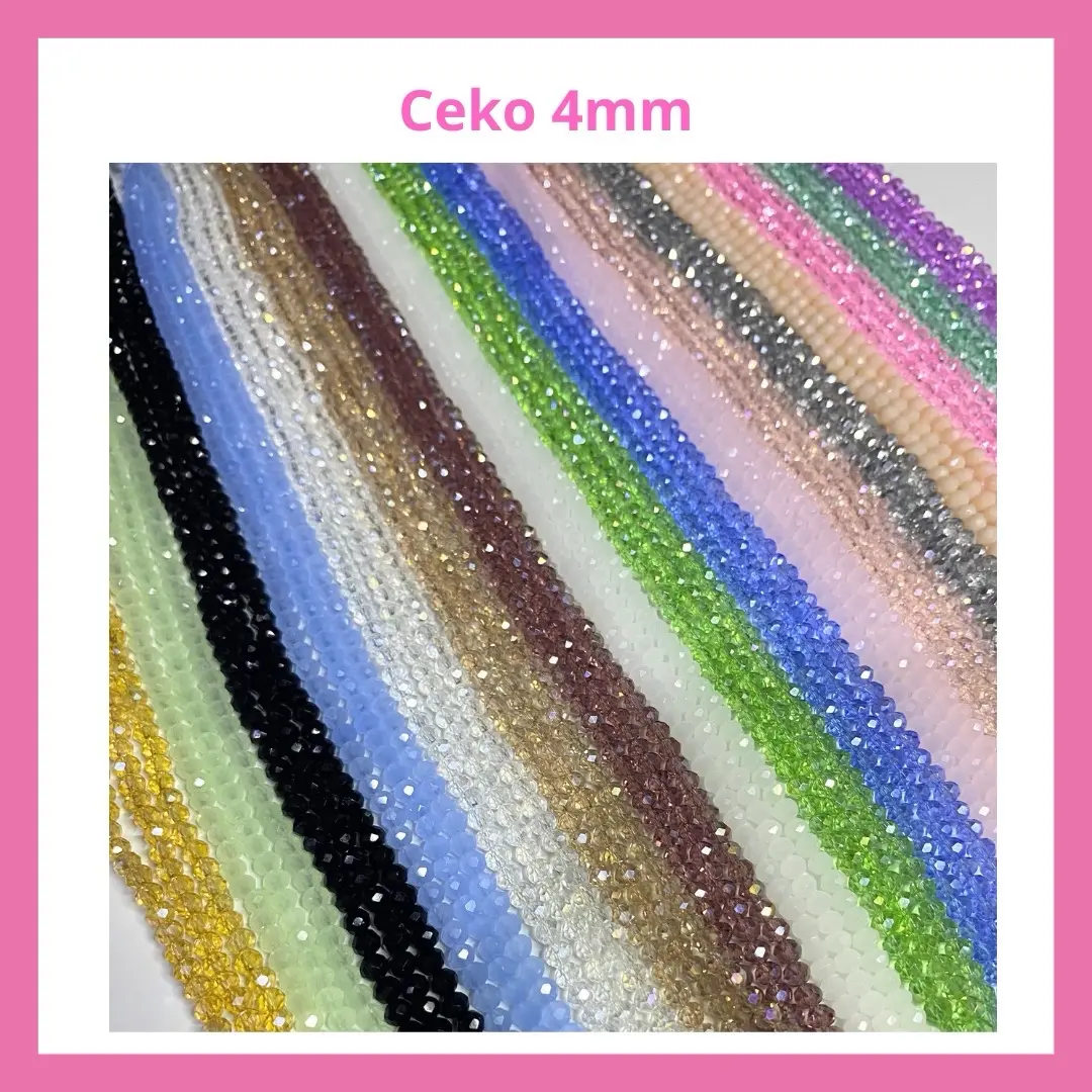 ￼4mm - Manik Kristal Ceko Bakpau 110pcs / Bakpao / Bulat / Gepeng Bening Transparan Mengkilap doff 4mm per Renteng
