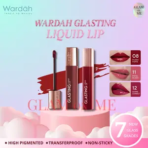 NEW! WARDAH Glasting Liquid Lip - Ringan, Tidak Lengket, Transferproof - Makeup