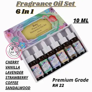 OIL AROMATERAPI SET 6 BOTOL PENGHARUM RUANG 10ml Diffuser Minyak Lavender