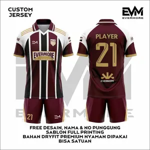 JERSEY EVM WHITE MAROON ELEGANCE Free Custom Full Printing EVERMORE SPORT