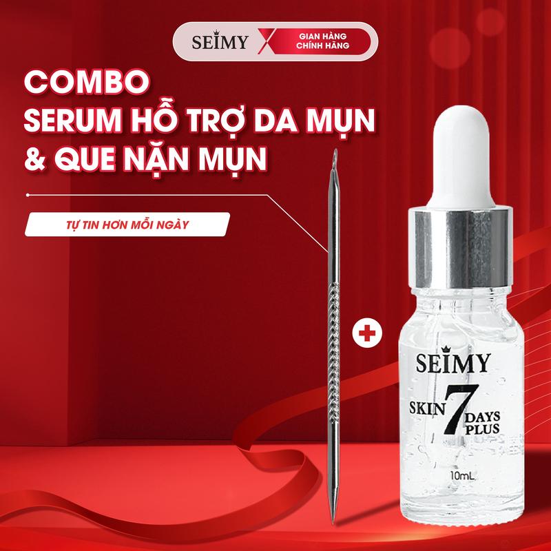 Serum Hỗ Trợ Da Mụn Thâm SEIMY - Skin 7 Days Plus Kèm Que Nặn Mụn