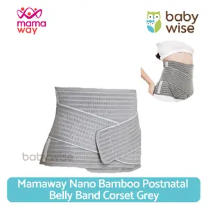 Mamaway Nano Bamboo Postnatal Belly Band Corset Grey - Korset Pasca Melahirkan